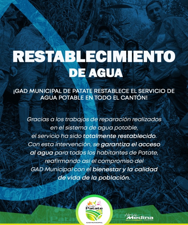 RESTABLECIMIENTO DEL AGUA POTABLE